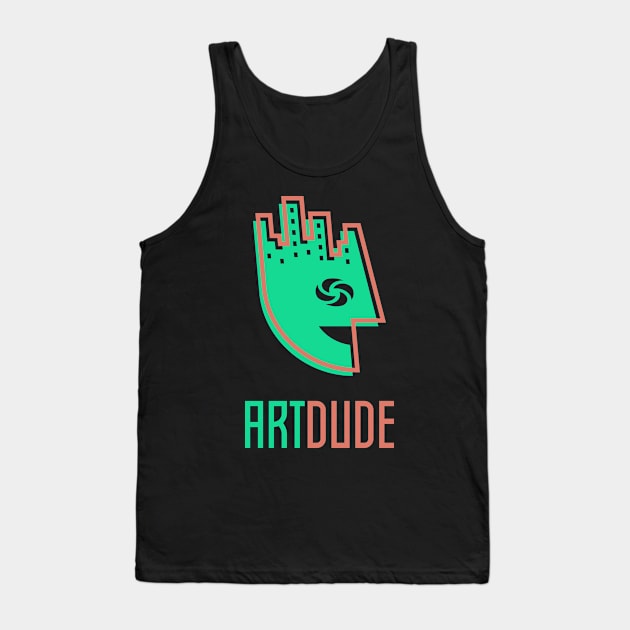 YourArtDude Logo In Green And Red Tank Top by yourartdude